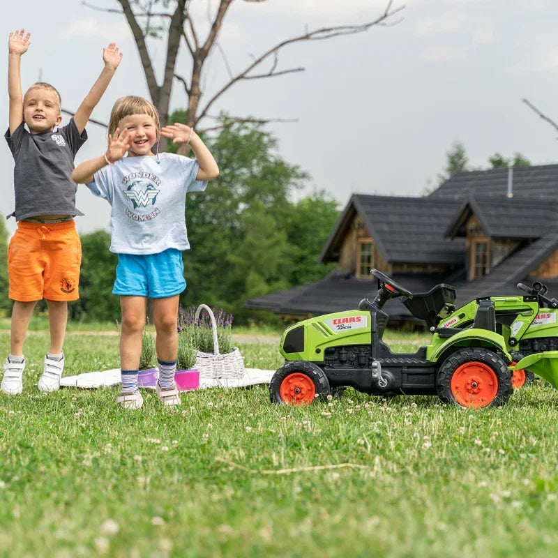 FALK Traktor Claas dla dzieci z przyczepą i pedałami  - zabawki-dla-dziewczynki