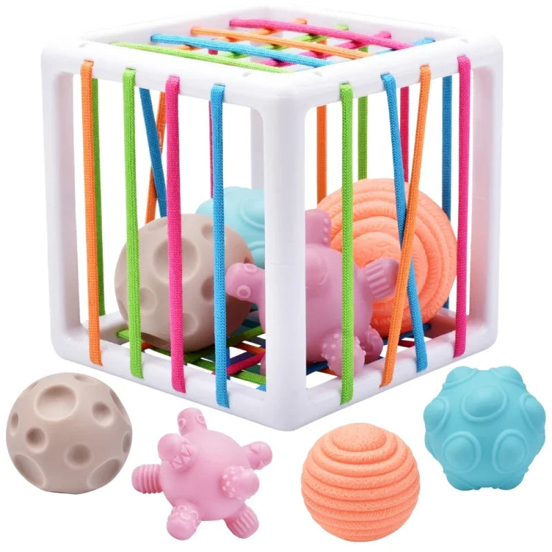 WOOPIE BABY Elastyczna Kostka Sensoryczna Sorter dla Dzieci Zwariowane Kształty 5 el. - zabawki-dla-dziewczynki