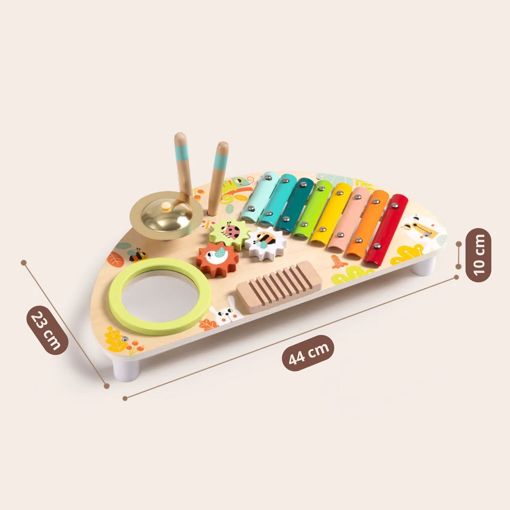 13-TOOKY TOY Wielofunkcyjny Instrument Centrum Muzyczne Ksylofon Zębatki Tarka Bębenek Talerz Pałeczki-13