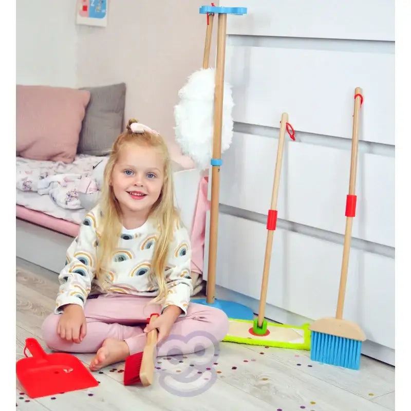 Zabawka TOOKY TOY drewniany zestaw do sprzątania edukacyjna - zabawki-dla-dziewczynki
