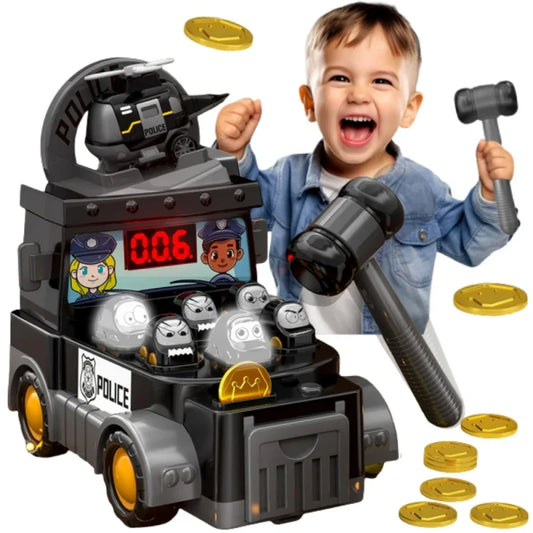 WOOPIE gra zręcznościowa uderz młotkiem wbijak wóz policyjny - zabawki-dla-dziewczynki