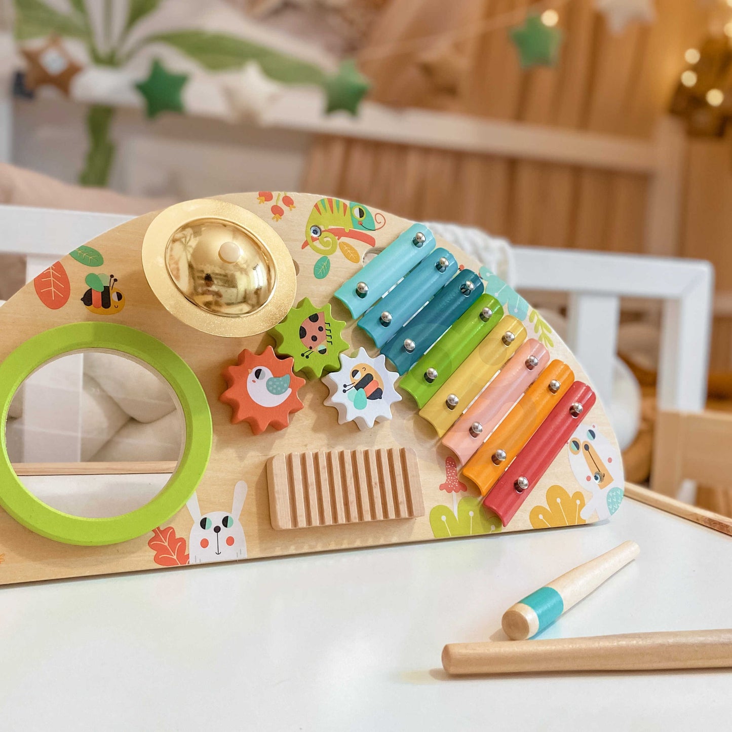 2-TOOKY TOY Wielofunkcyjny Instrument Centrum Muzyczne Ksylofon Zębatki Tarka Bębenek Talerz Pałeczki-2