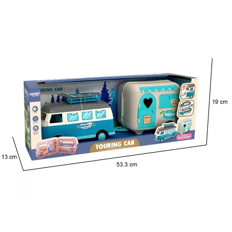 WOOPIE Kamper XL dla Lalek Zestaw Kempingowy z Przyczepką - zabawki-dla-dziewczynki