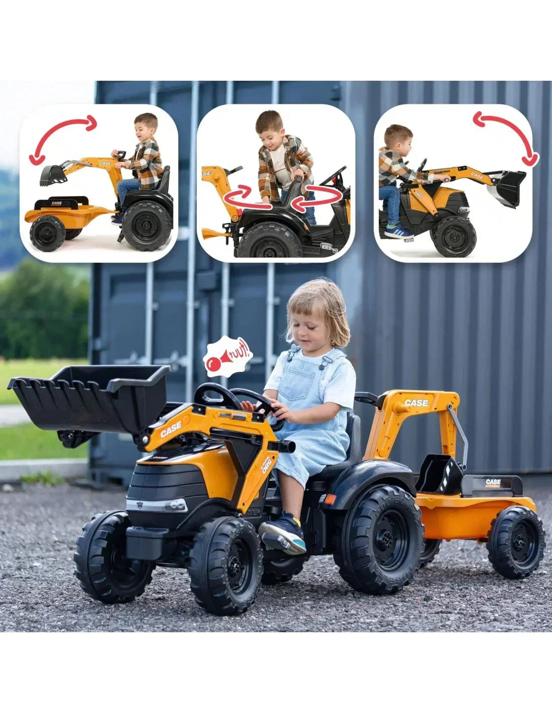 Traktor na pedały Falk Case CE dla dzieci w wieku 3-7 lat - zabawki-dla-dziewczynki