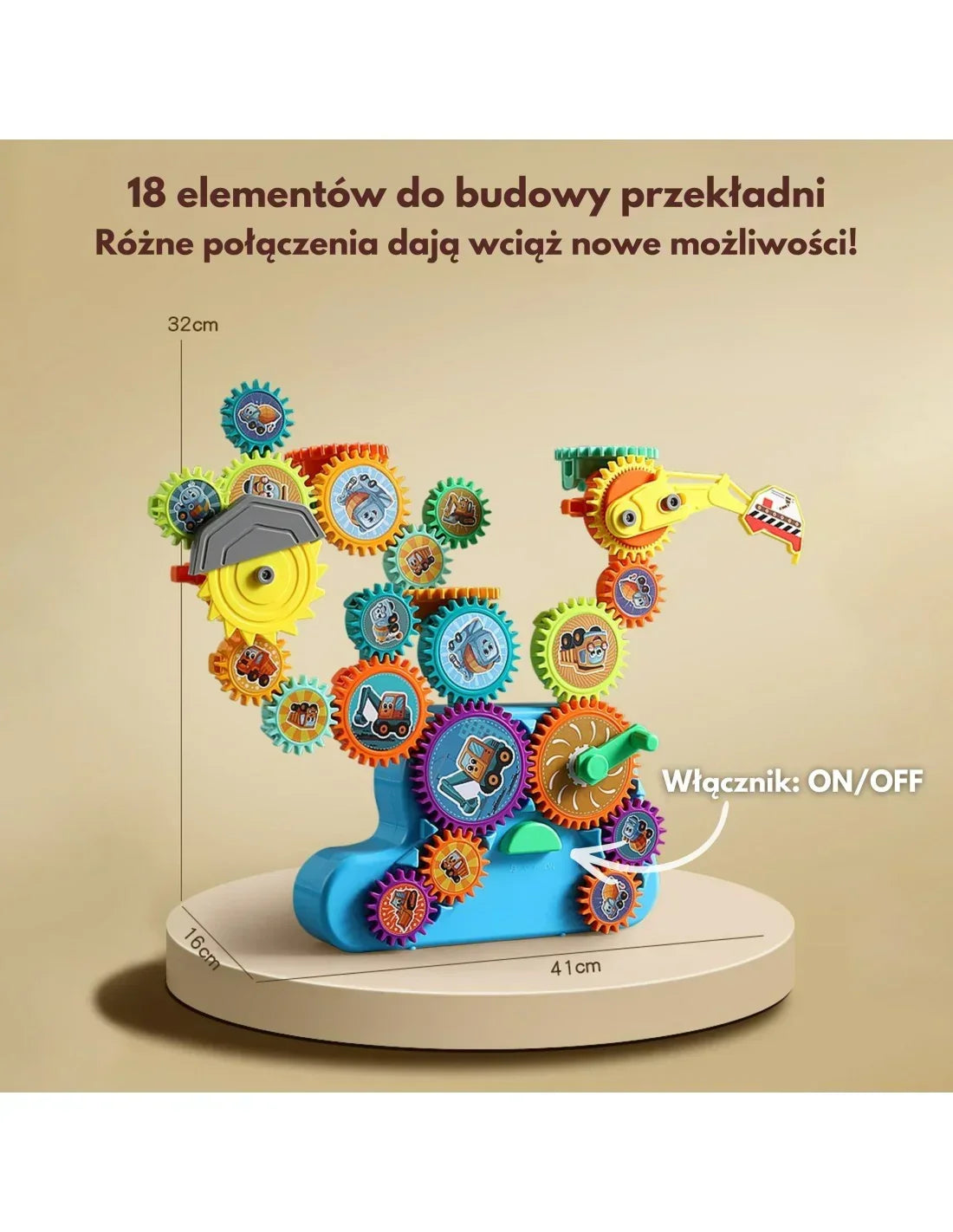 8-WOOPIE Interaktywne Klocki Konstrukcyjne Zębatki 18 el.-8