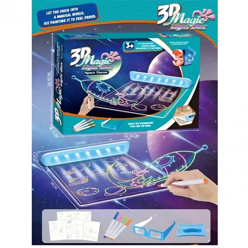 WOOPIE Magnetyczna Tablica 3D Podświetlenie LED do Rysowania - zabawki-dla-dziewczynki