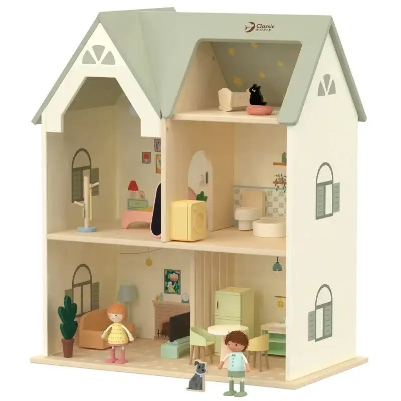 CLASSIC WORLD Domek dla lalek drewniany wielki - zabawki-dla-dziewczynki