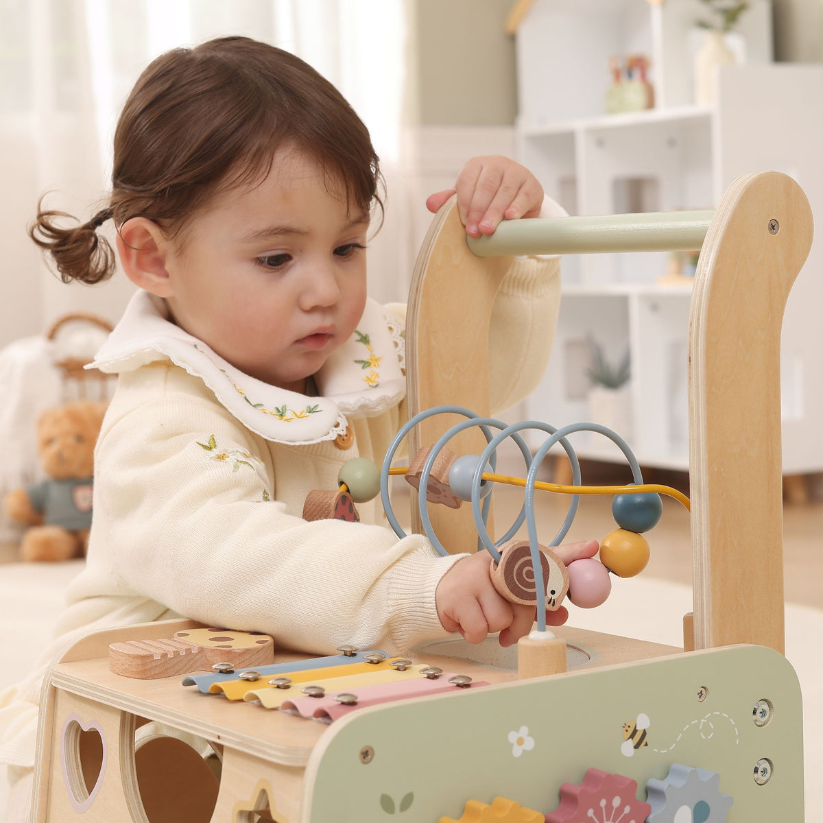 3-VIGA PolarB Drewniany Chodzik Pchacz Edukacyjny Sorter Ksylofon Kostka 12m-3