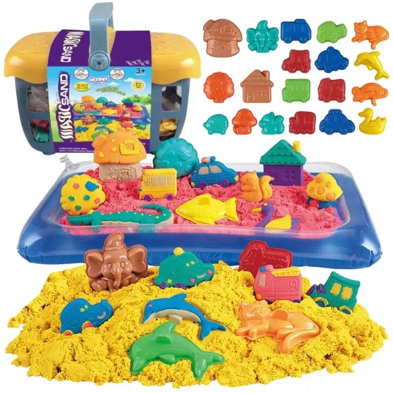WOOPIE piasek kinetyczny 0,8 kg zestaw w koszyku z foremkami - zabawki-dla-dziewczynki
