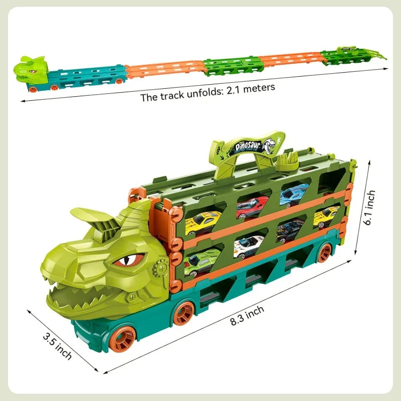 WOOPIE zabawkowa ciężarówka z motywem dinozaura i długim torem - zabawki-dla-dziewczynki