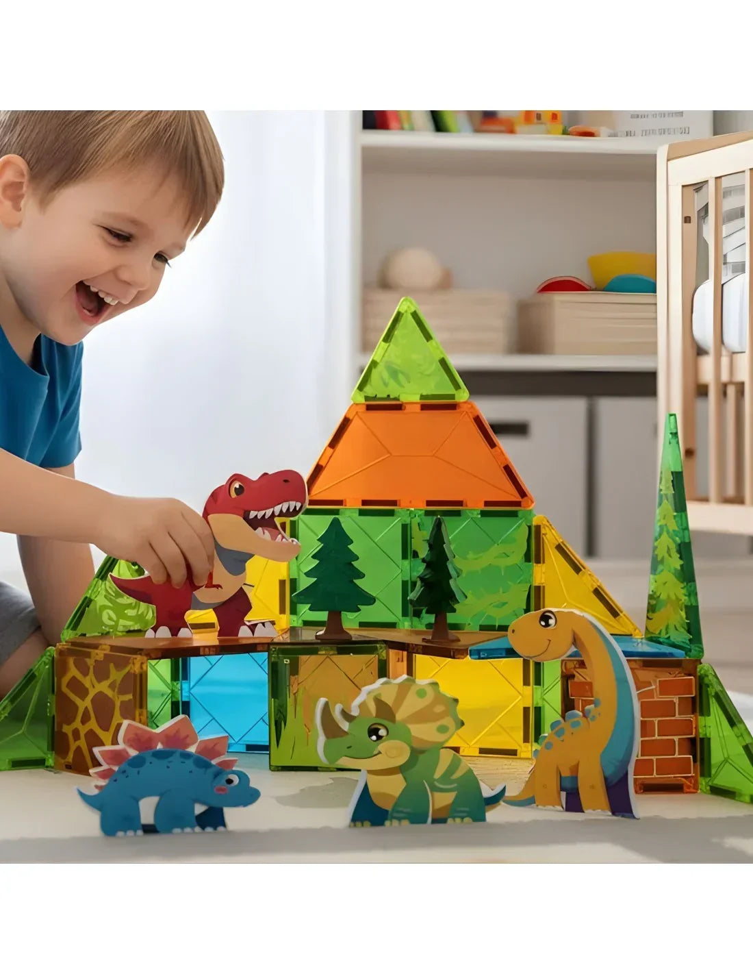 Zestaw klocków magnetycznych Dino Woopie 30 el do budowania 3D dla dzieci  - zabawki-dla-dziewczynki
