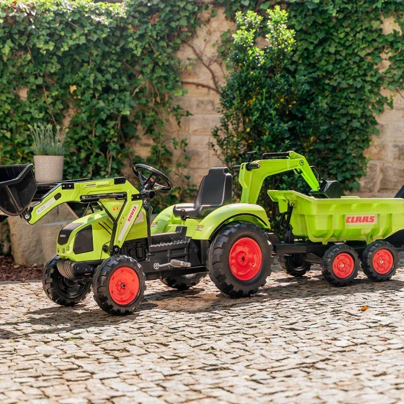 Zielony traktor FALK z przyczepką do zabawy na dworze - zabawki-dla-dziewczynki