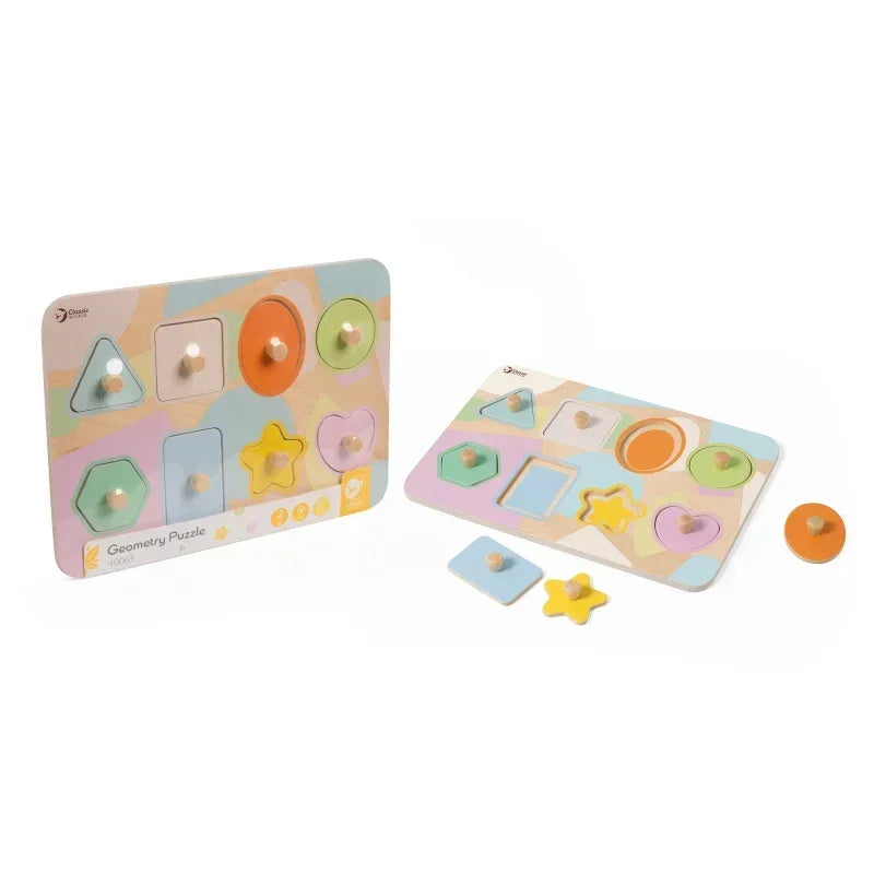 CLASSIC WORLD drewniane puzzle geometryczne - zabawki-dla-dziewczynki