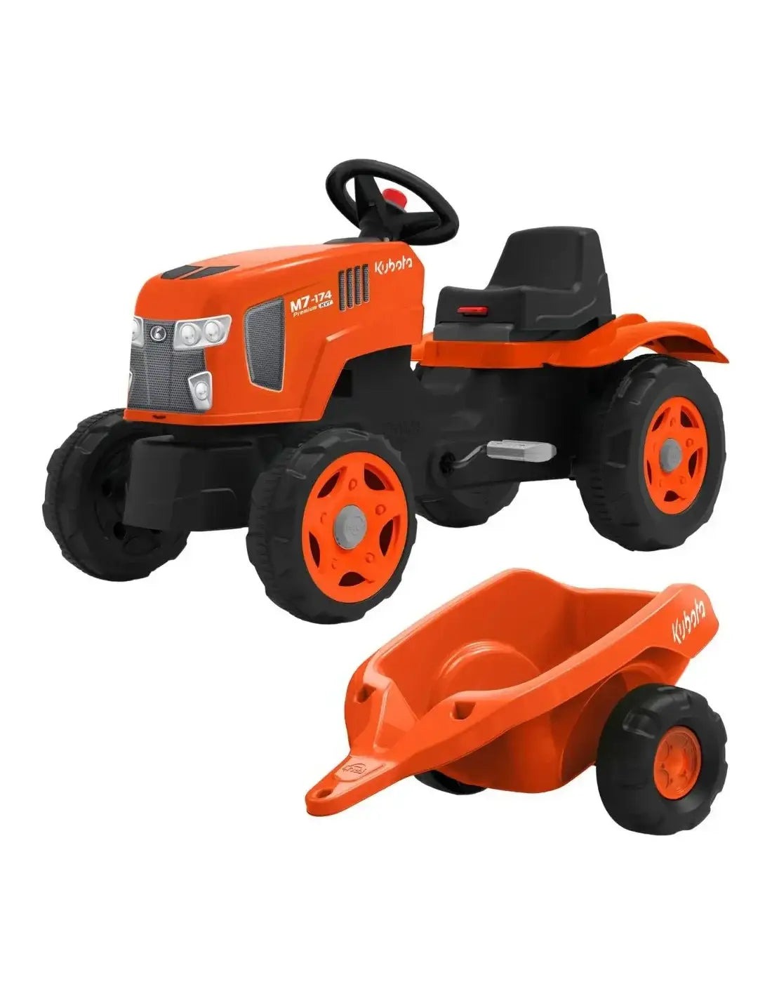 FALK Traktor na Pedały Kubota M7-174 z przyczepką dla dzieci 2-6 lat - zabawki-dla-dziewczynki