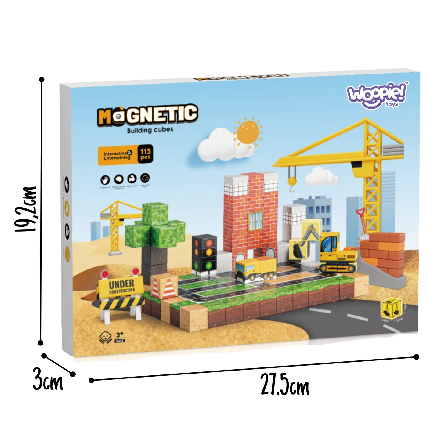 7-WOOPIE Magnetyczne Klocki Konstrukcyjne Plac Budowy 115 el.-7