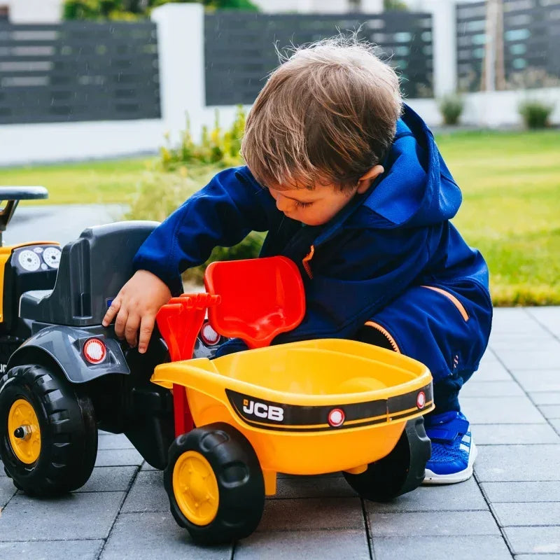 FALK Traktorek JCB Pomarańczowy z Przyczepką - zabawki-dla-dziewczynki
