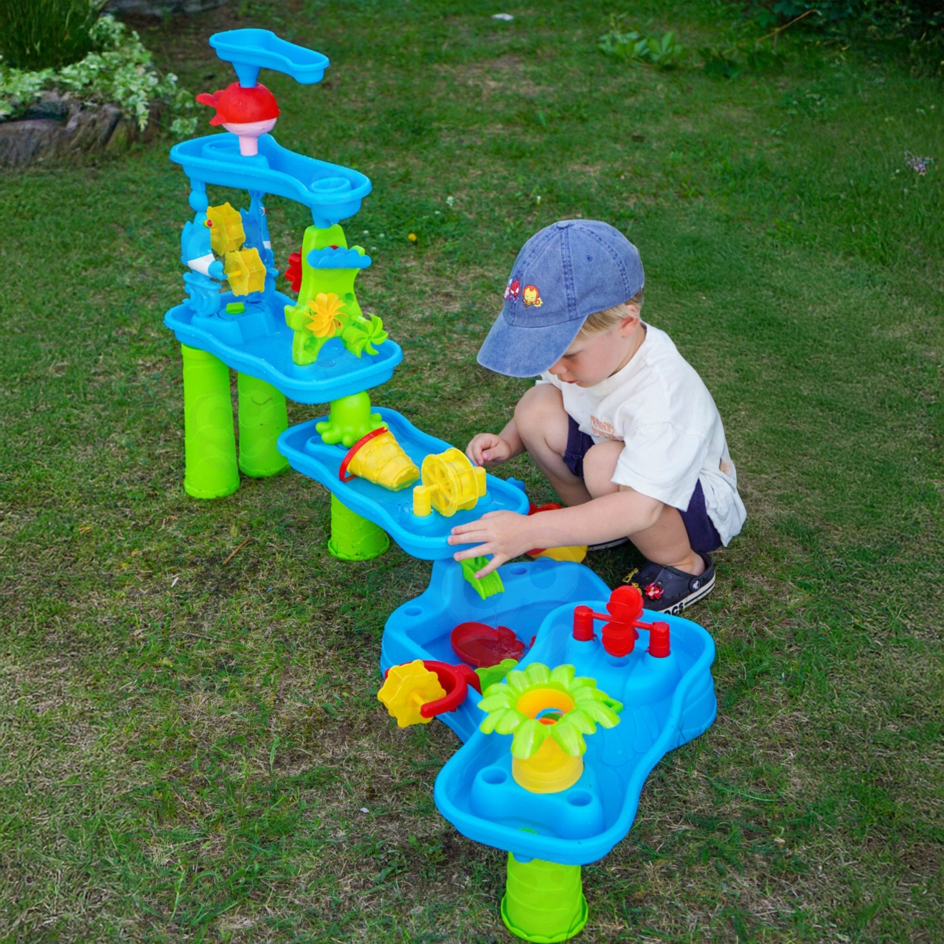 2-WOOPIE Ogromny Aquapark Stolik Wodny 6w1 Piaskownica Wodospad Tor Wodny 6-poziomowy Modułowy-2
