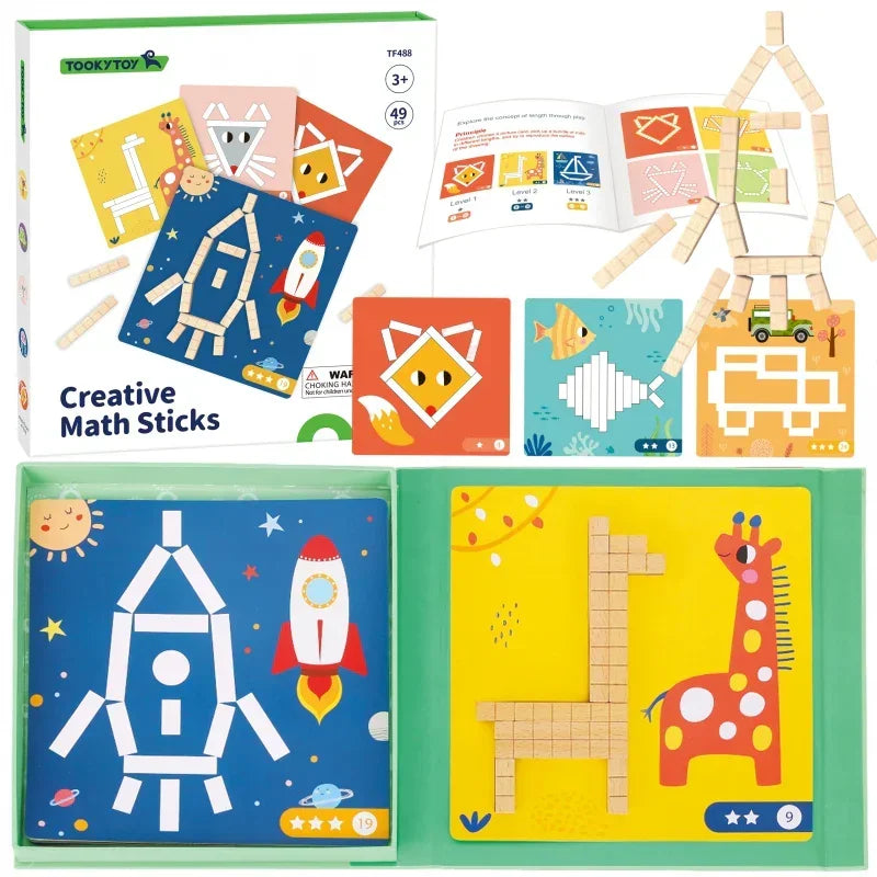 TOOKY TOY Układanka Gra Logiczna Łamigłówki Klocki Magnetyczne dla Dzieci 49 el. - zabawki-dla-dziewczynki