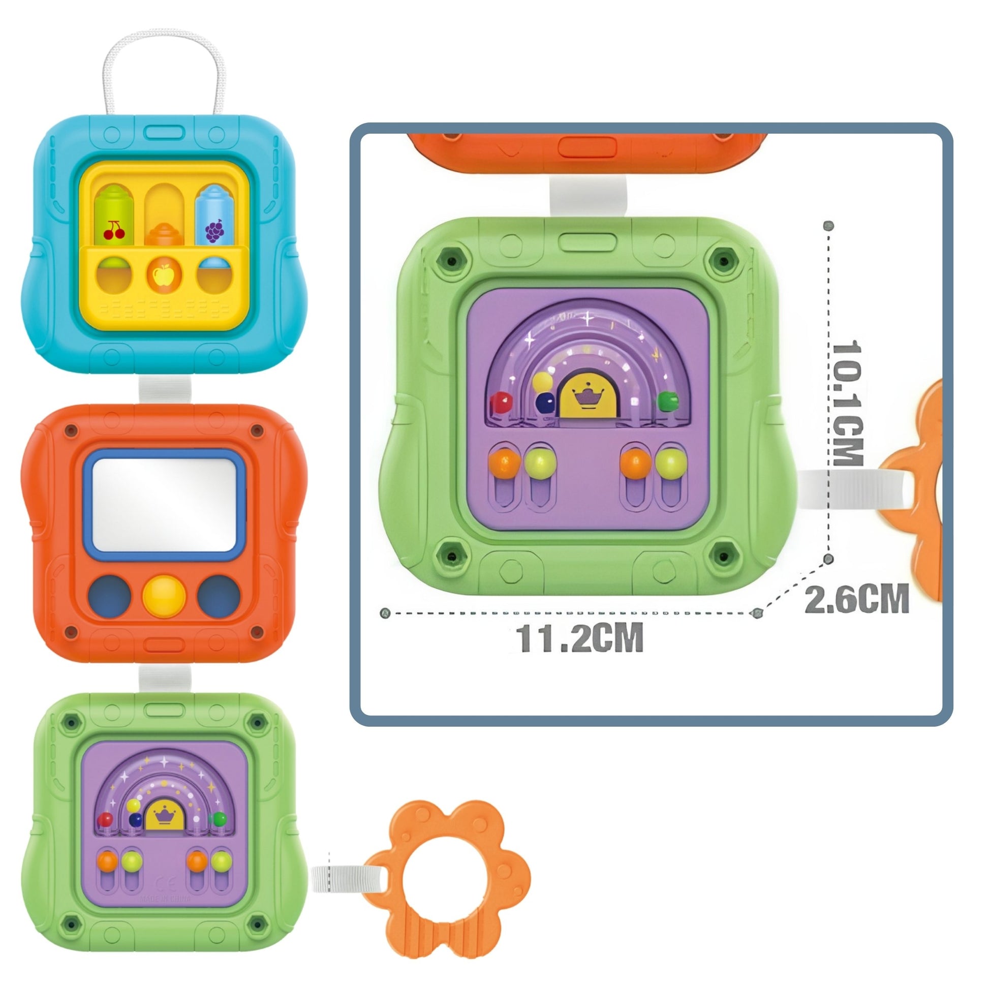 4-WOOPIE BABY Kostka Sensoryczna Manipulacyjna 6w1 Edukacyjna Zabawka Interaktywna-4