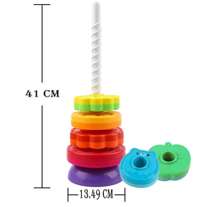 WOOPIE BABY Edukacyjna Piramidka Zakręcona Wieża Zwierzątka - zabawki-dla-dziewczynki