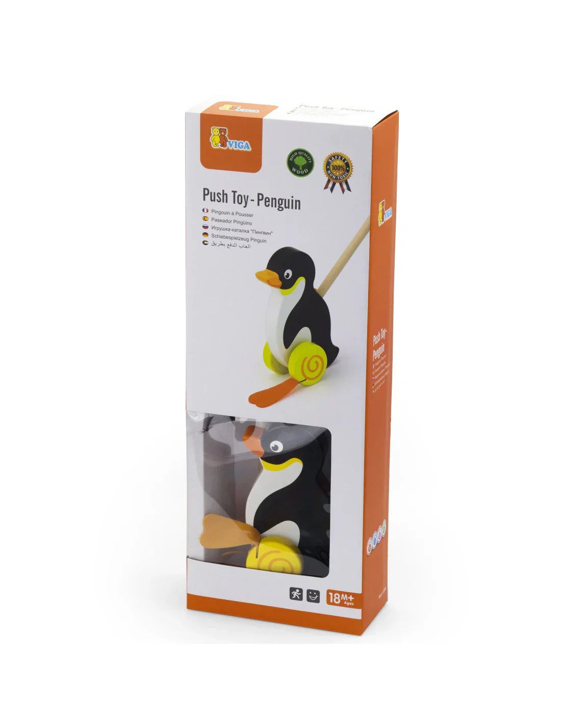6-Viga Toys Drewniany Pchacz Pingwin-6