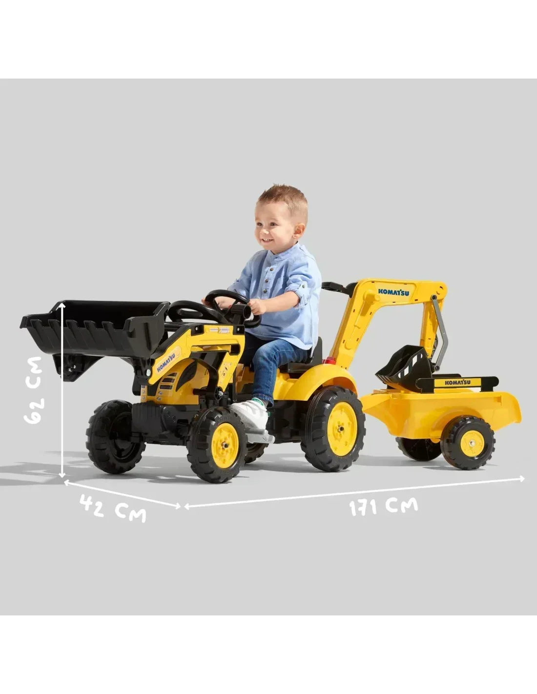 FALK traktor na pedały dla dzieci 2-5 lat z łyżką, koparką i solidną konstrukcją - zabawki-dla-dziewczynki