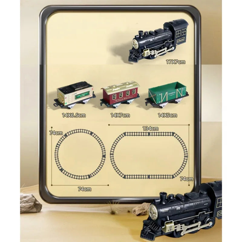 WOOPIE Klasyczny Pociąg Parowy Lokomotywa Tor XXL - zabawki-dla-dziewczynki