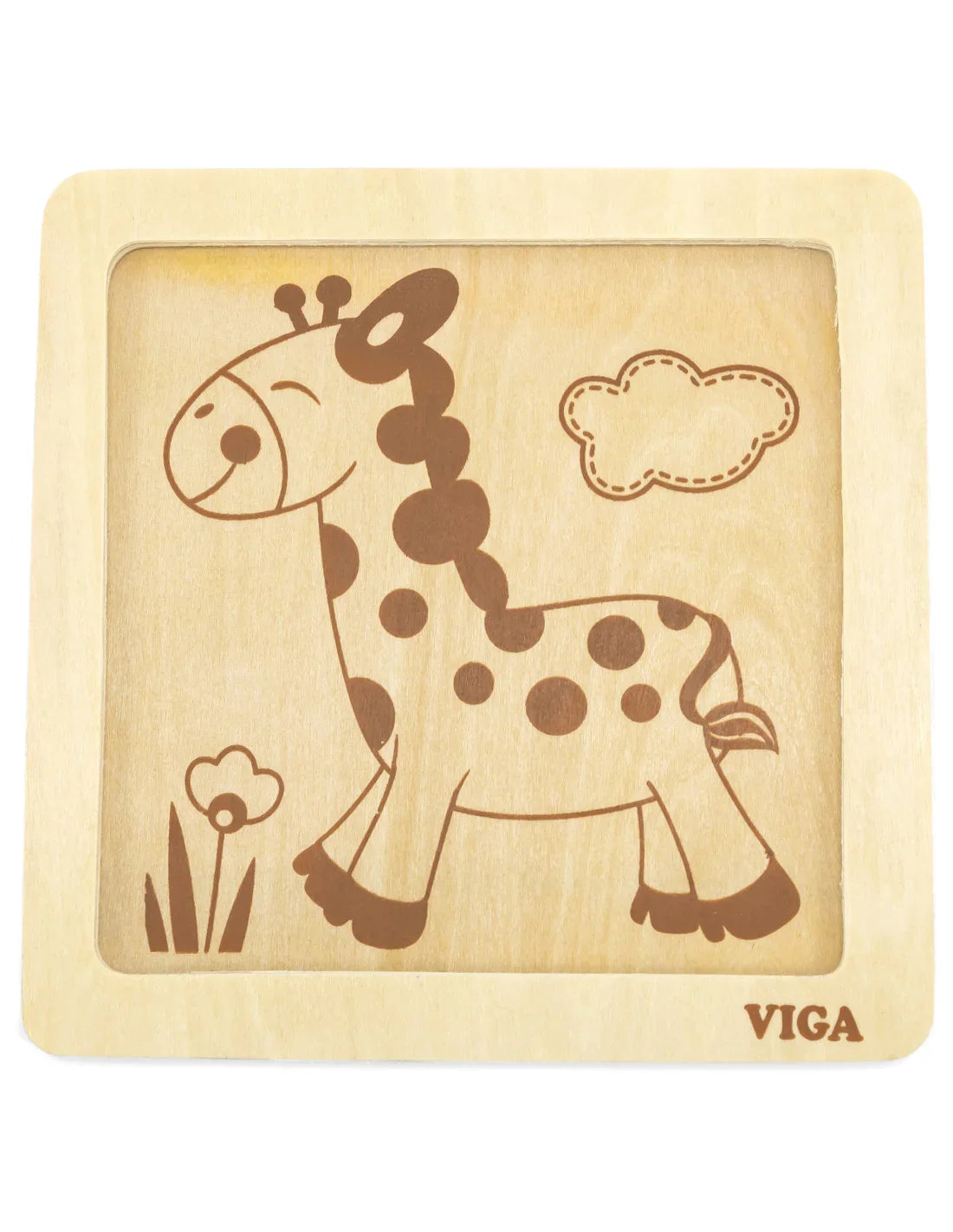 2-VIGA Poręczne Drewniane Puzzle Żyrafa-2