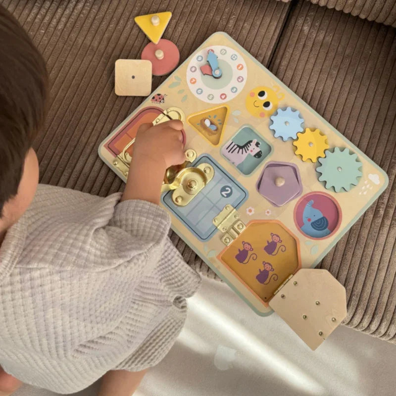 3-TOOKY TOY Tablica Manipulacyjna Zamki Zębatki Sorter Zegar-3