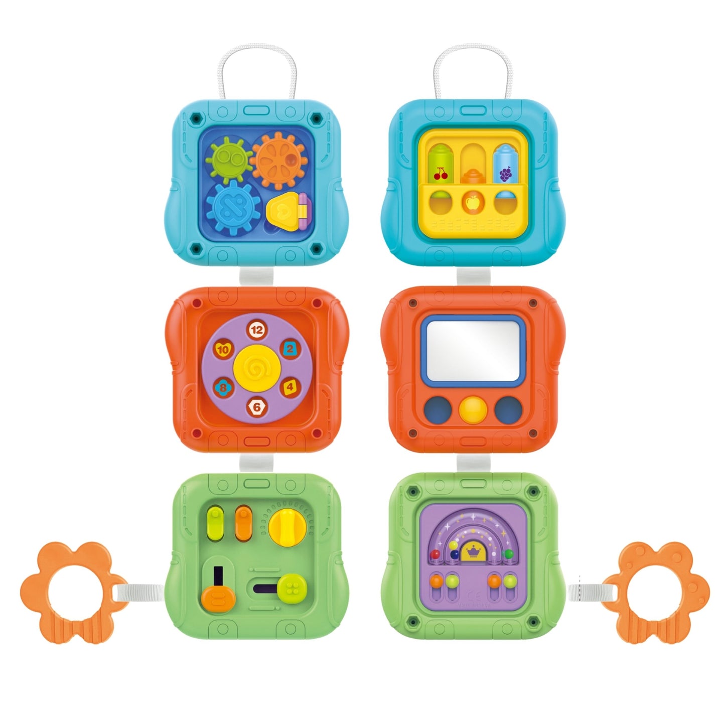 3-WOOPIE BABY Kostka Sensoryczna Manipulacyjna 6w1 Edukacyjna Zabawka Interaktywna-3