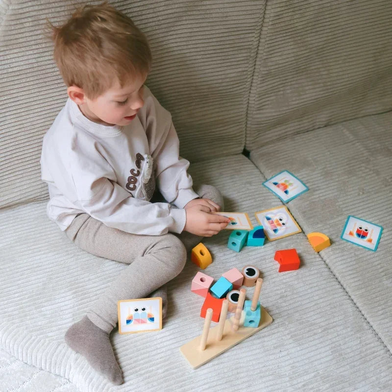 Pastelowy krab TOOKY TOY układanka drewniana - zabawki-dla-dziewczynki