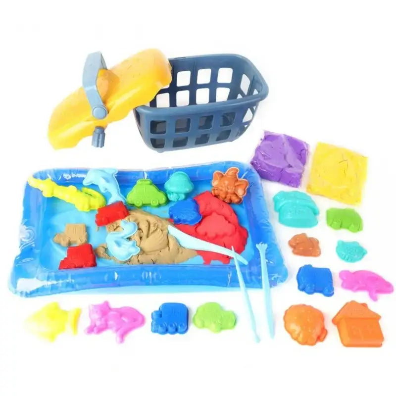 WOOPIE zestaw piasek kinetyczny 0,8 kg koszyk zabawka sensoryczna - zabawki-dla-dziewczynki