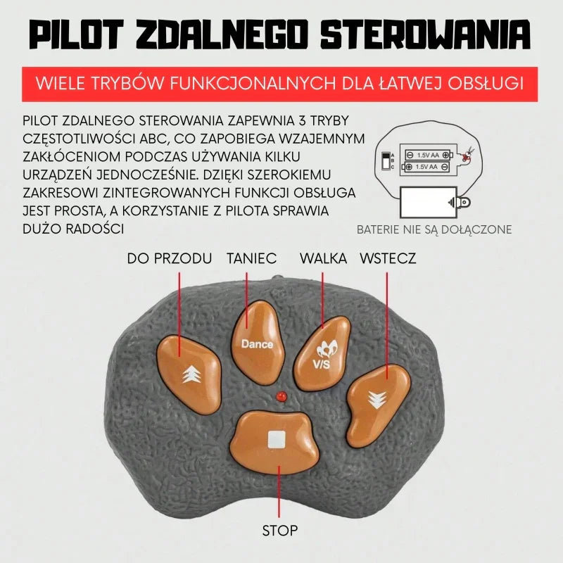 WOOPIE Dinozaur Zdalnie Sterowany RC Robot Stegozaur - zabawki-dla-dziewczynki