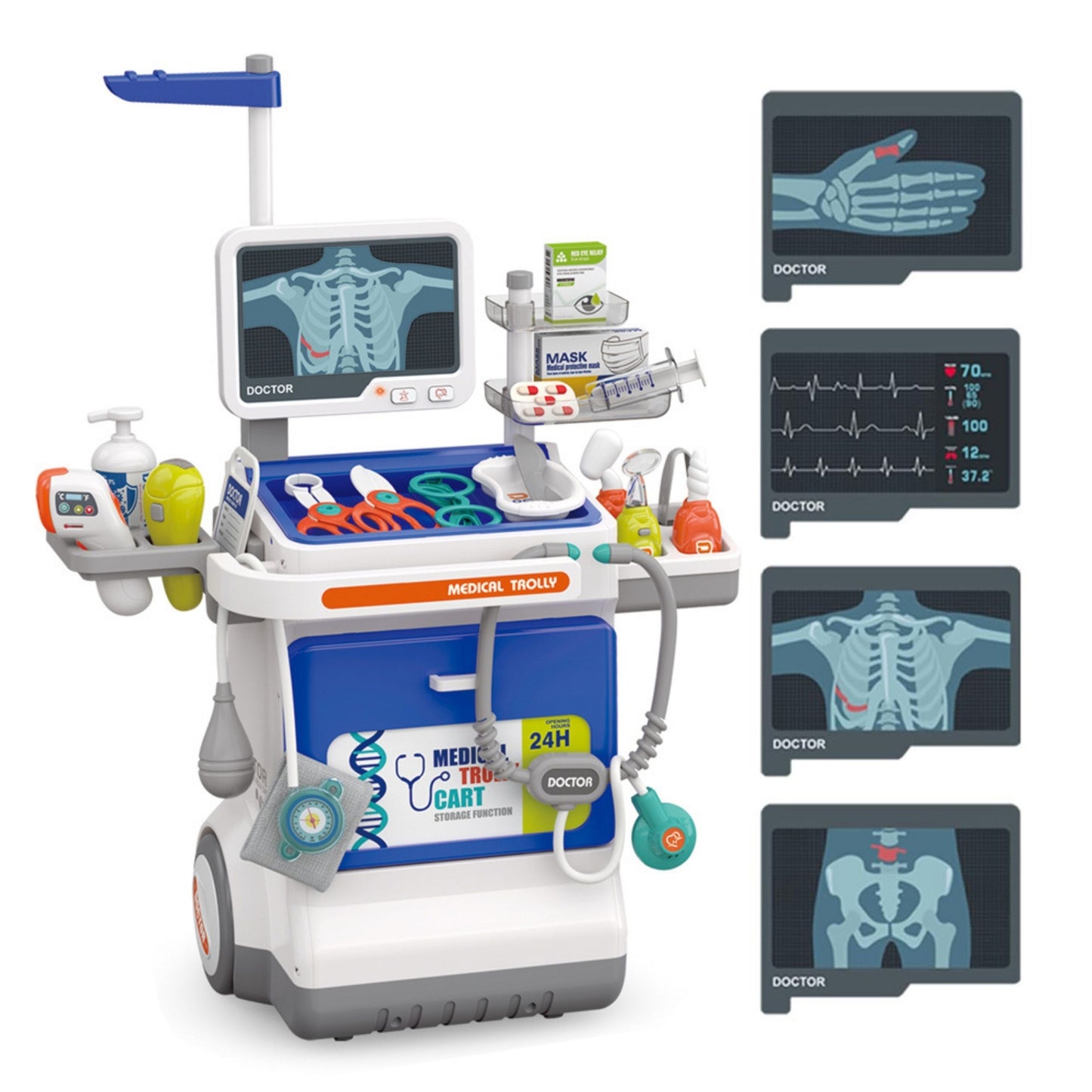 6-WOOPIE Interaktywny Wózek Małego Doktora Zestaw Lekarski Rentgen 115cm-6