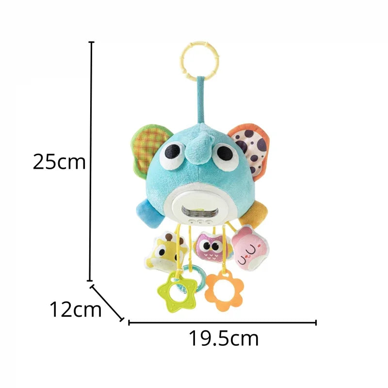 WOOPIE Baby Pluszowy Słonik Maskotka Interaktywna Przytulanka Muzyczna z Zawieszkami i Gryzakami - zabawki-dla-dziewczynki