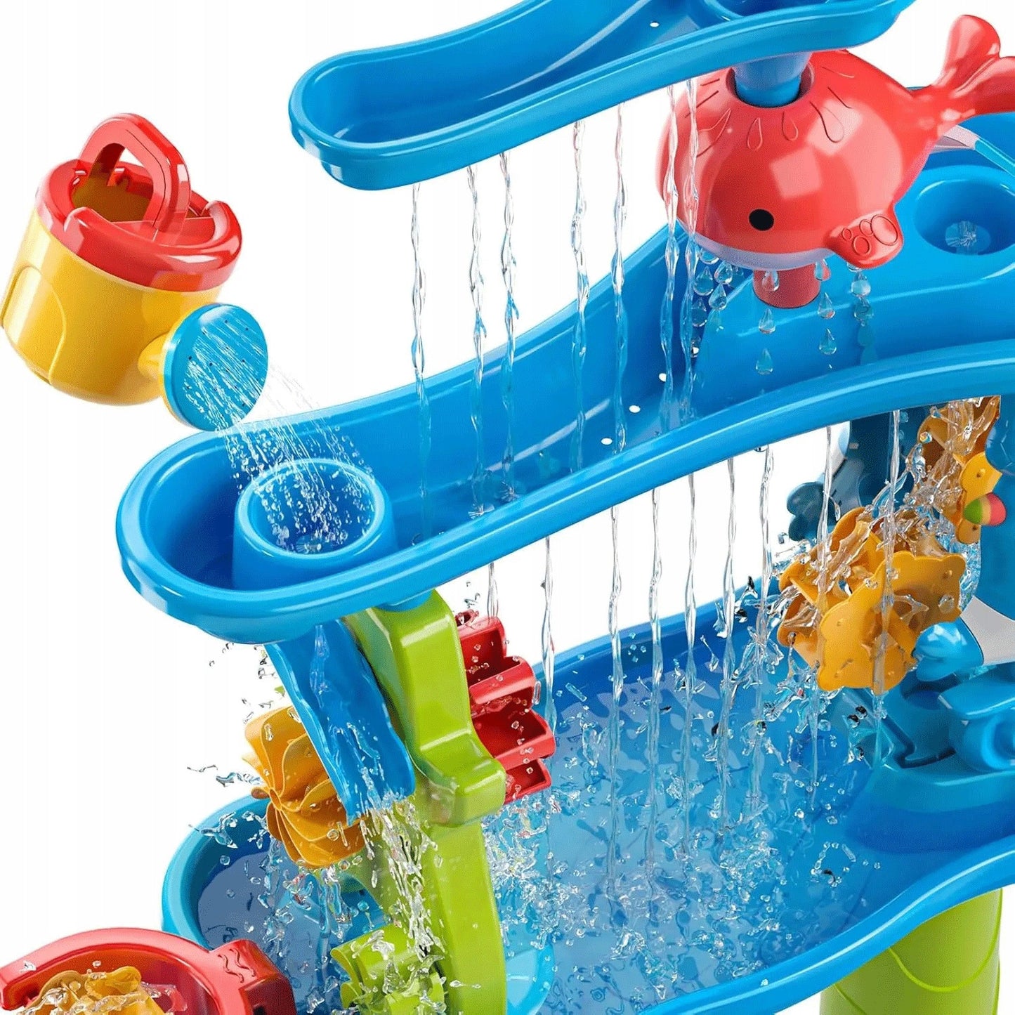 8-WOOPIE Ogromny Aquapark Stolik Wodny 6w1 Piaskownica Wodospad Tor Wodny 6-poziomowy Modułowy-8