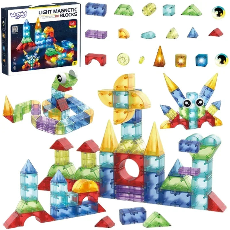 WOOPIE klocki magnetyczne sześciany 3D zestaw edukacyjny 63 elementy - zabawki-dla-dziewczynki