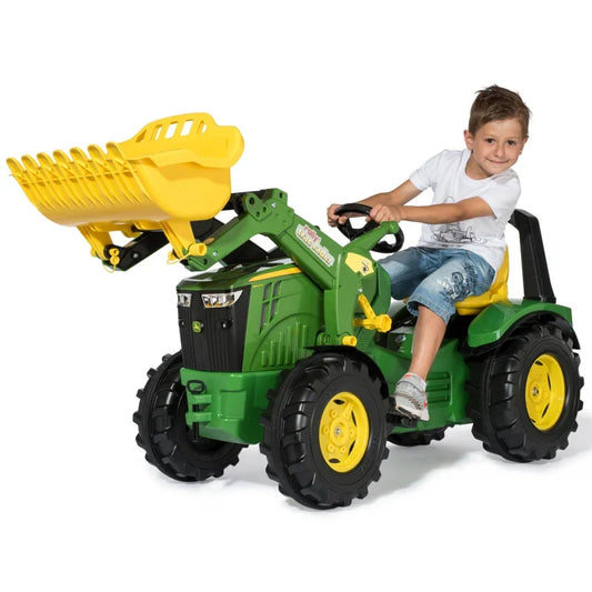 John Deere Traktor na Pedały X-Trac Premium Łyżka Ciche Koła Rolly Toys - zabawki-dla-dziewczynki