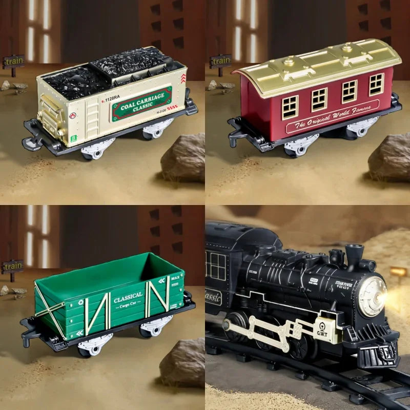 WOOPIE Klasyczny Pociąg Parowy Lokomotywa Tor XXL - zabawki-dla-dziewczynki