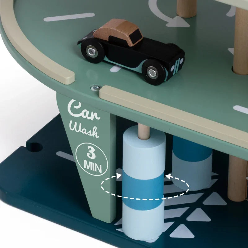 CLASSIC WORLD Wielopoziomowy Parking Auta Helikopter Dystybutor Myjnia + Akc. - zabawki-dla-dziewczynki