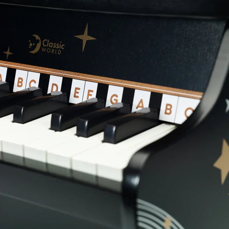 Drewniany instrument CLASSIC WORLD czarne pianino - zabawki-dla-dziewczynki