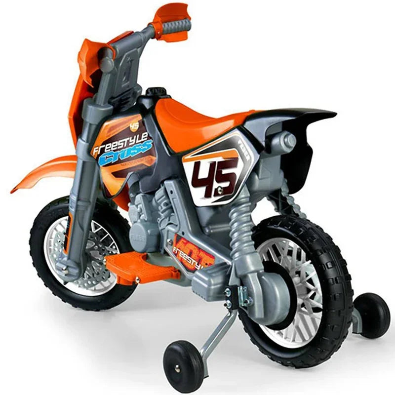 FEBER cross motocykl dla dzieci pomarańczowy napęd 6V - zabawki-dla-dziewczynki