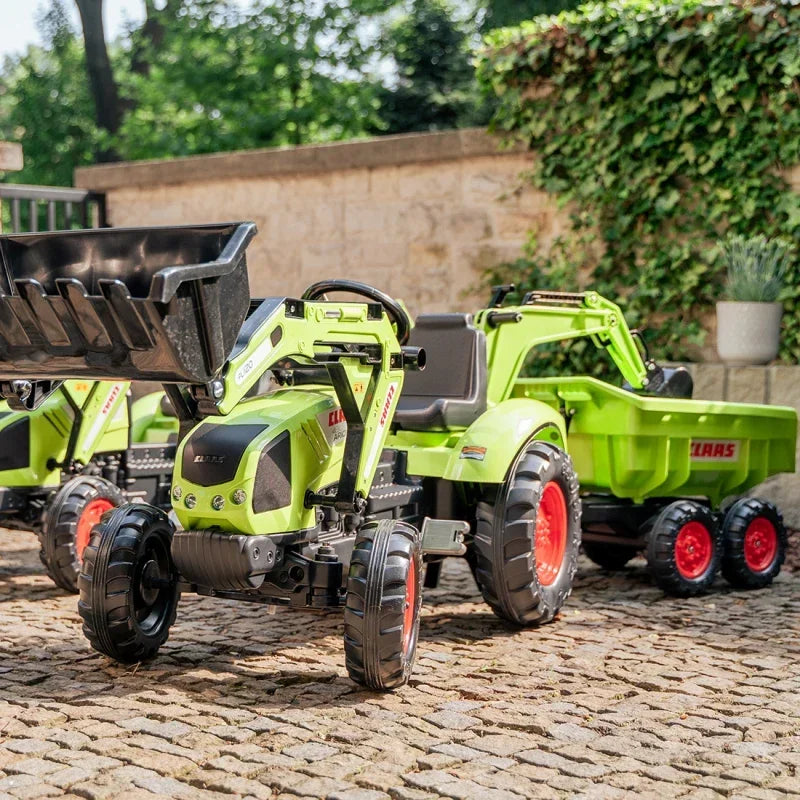 Zielony traktor FALK dla dzieci z przyczepką - zabawki-dla-dziewczynki