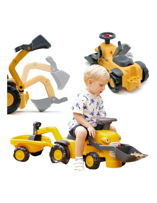 FALK Jeździk Traktor Komatsu dla dzieci 1-3 lat z funkcją ładowarki i koparki - zabawki-dla-dziewczynki