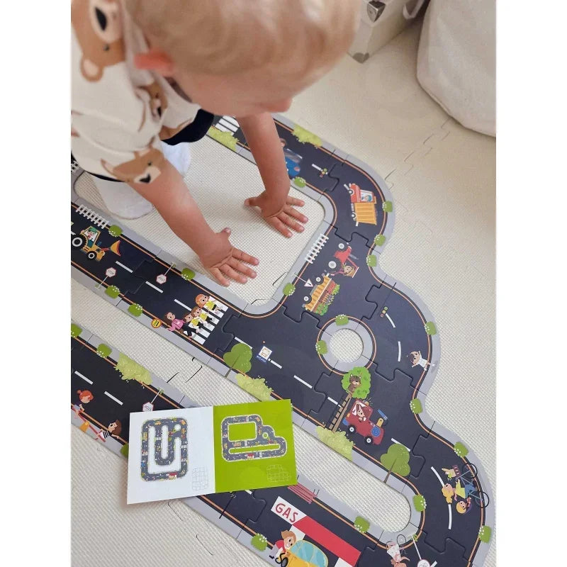 Droga Puzzle WOOPIE GREEN autostrada dla dzieci 3 6 lat - zabawki-dla-dziewczynki