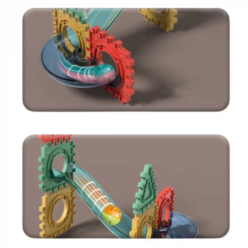 WOOPIE Klocki Konstrukcyjne 3D Zestaw Edukacyjny Tor Kulkowy 228el. - zabawki-dla-dziewczynki