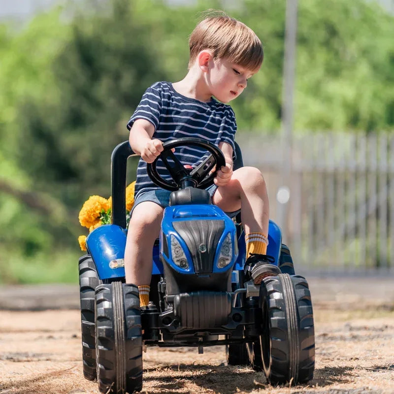 FALK traktor na pedały New Holland z przyczepką - zabawki-dla-dziewczynki