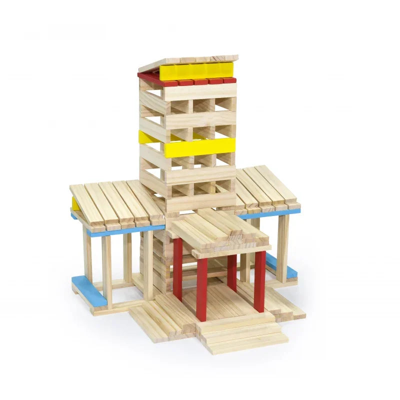 VIGA Drewniane Klocki konstrukcyjne Budynki - zabawki-dla-dziewczynki
