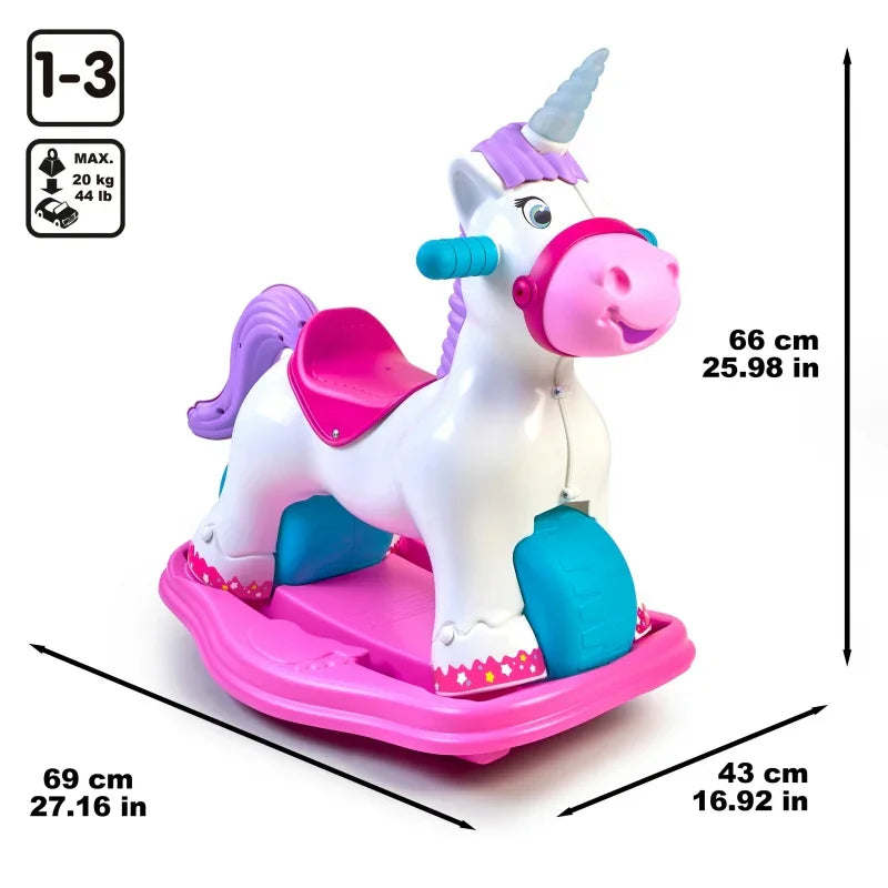 FEBER Interaktywny Bujany Jednorożec 2w1 – Jeździk Biegowy - zabawki-dla-dziewczynki