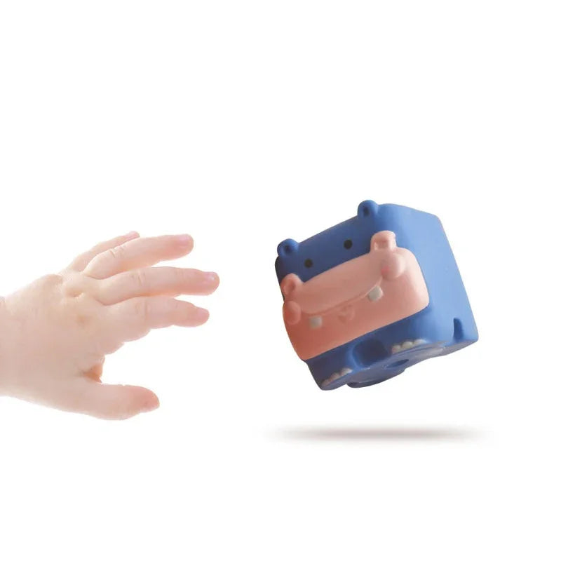 WOOPIE BABY Klocki Sensoryczne Układanka do Ściskania Dźwięk Zwierzątka 12 el. - zabawki-dla-dziewczynki